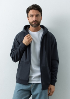 Толстовка унисекс оверсайз на молнии с капюшоном сэндвич 320, 100