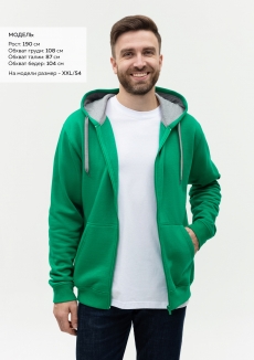 Толстовка мужская STAN с капюшоном на молнии футер с начёсом 280, 17