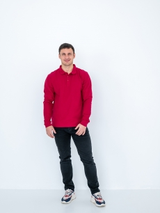 Рубашка поло унисекс STAN длинный рукав хлопок/полиэстер 185, 04S