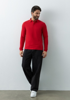 Рубашка поло унисекс STAN длинный рукав хлопок/полиэстер 185, 104S