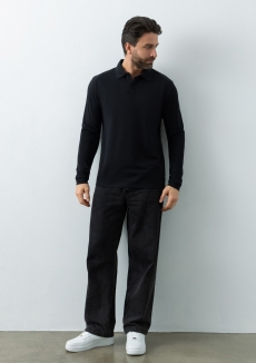 Рубашка поло унисекс STAN длинный рукав хлопок/полиэстер 185, 104S