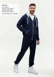 Толстовка мужская STAN с капюшоном на молнии футер без начёса 260, 61