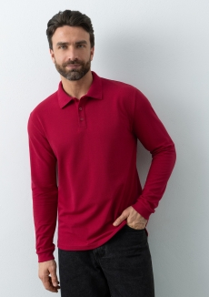 Рубашка поло унисекс STAN длинный рукав хлопок/полиэстер 185, 104S