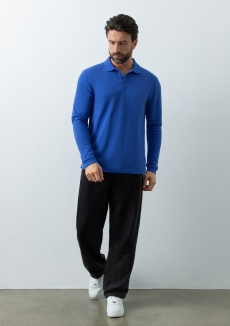 Рубашка поло унисекс STAN длинный рукав хлопок/полиэстер 185, 104S