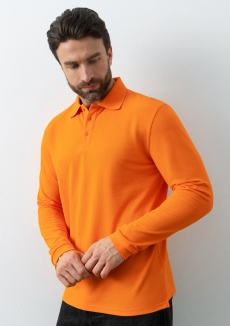 Рубашка поло унисекс STAN длинный рукав хлопок/полиэстер 185, 104S