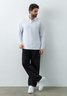 Рубашка поло унисекс STAN длинный рукав хлопок/полиэстер 185, 104S