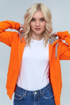 Толстовка женская STAN с капюшоном на молнии футер с начёсом 280, 17W