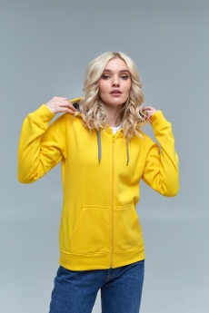 Толстовка женская STAN с капюшоном на молнии футер с начёсом 280, 17W