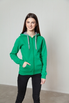 Толстовка женская STAN с капюшоном на молнии футер с начёсом 280, 17W