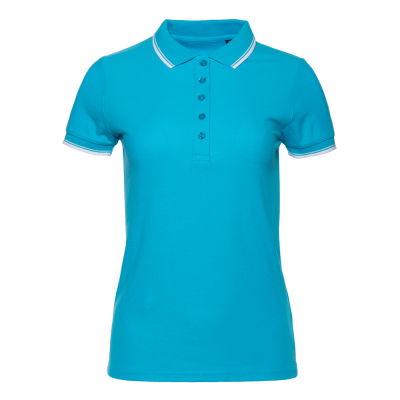 Рубашка поло женская STAN с окантовкой хлопок/полиэстер 185, 04BK